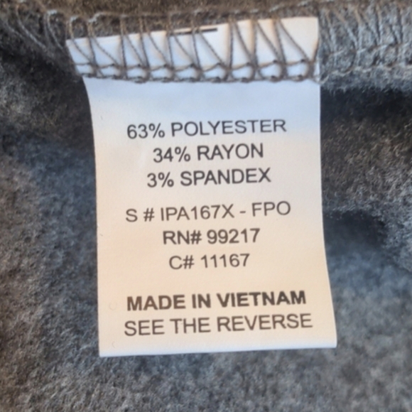 Moa Moa Charcoal Gray Ruffle Trim Cozy Joggers size 2X - Picture 6 of 7